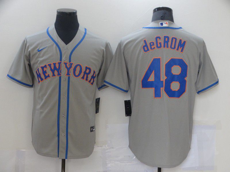 Cheap Men New York Mets 48 Degrom Grey Game Nike MLB Jerseys